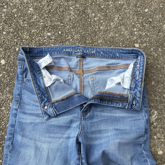 American Eagle Women's Size 12 Short Blue Super Stretch Hi-Rise Jegging - Picture 4 of 8